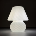 Original vintage swirl murano glass table lamp Mushroom, Italy 1970s