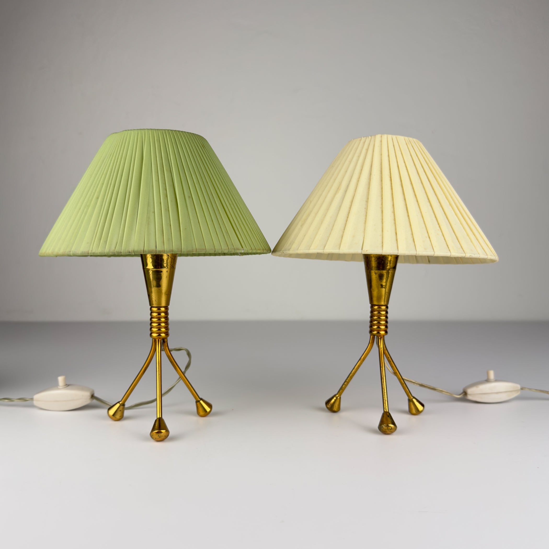 Vintage metal table lamp, Italy 1950s, Set of 2