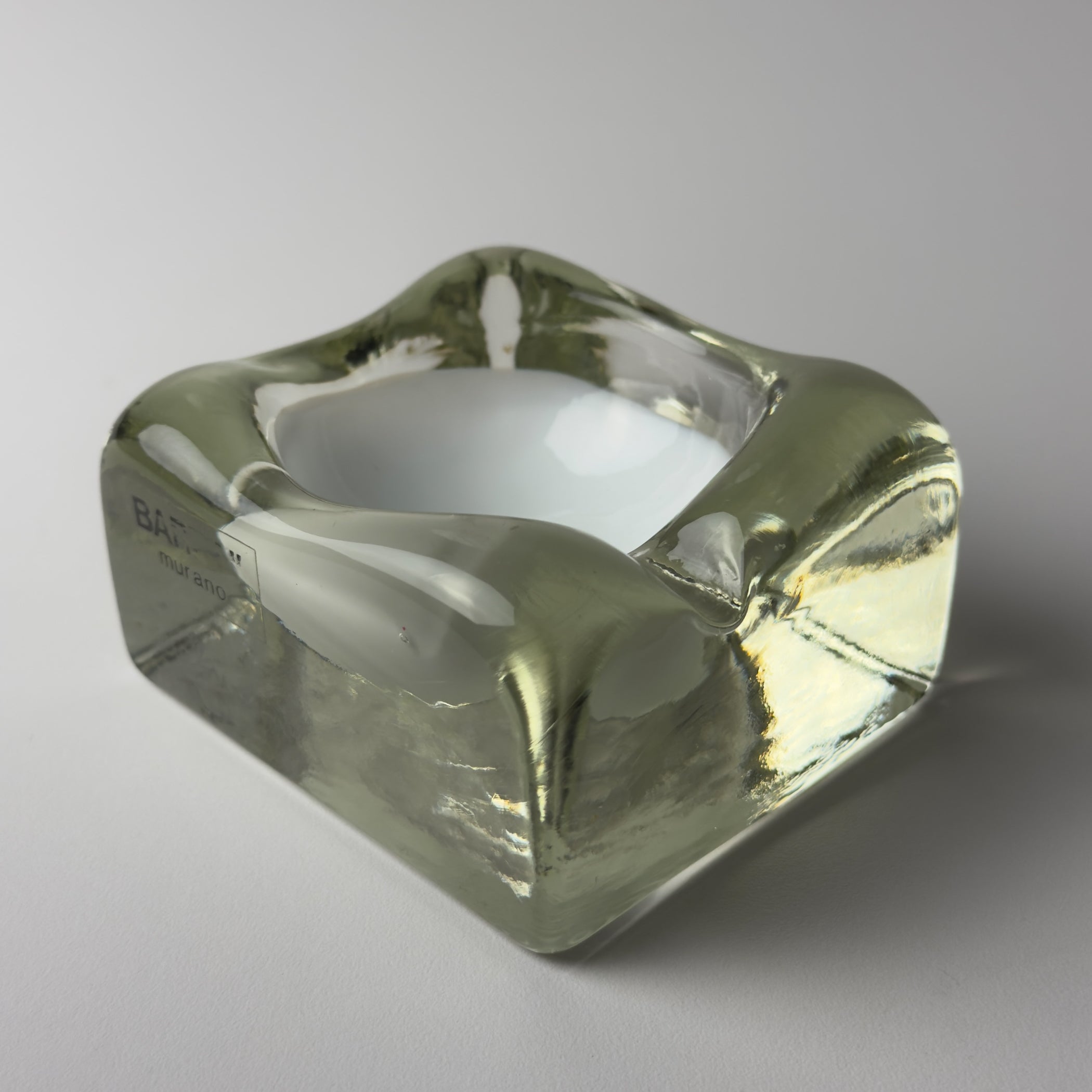 Vintage murano glass ashtray by Alfredo Barbini, Italy 1980s
