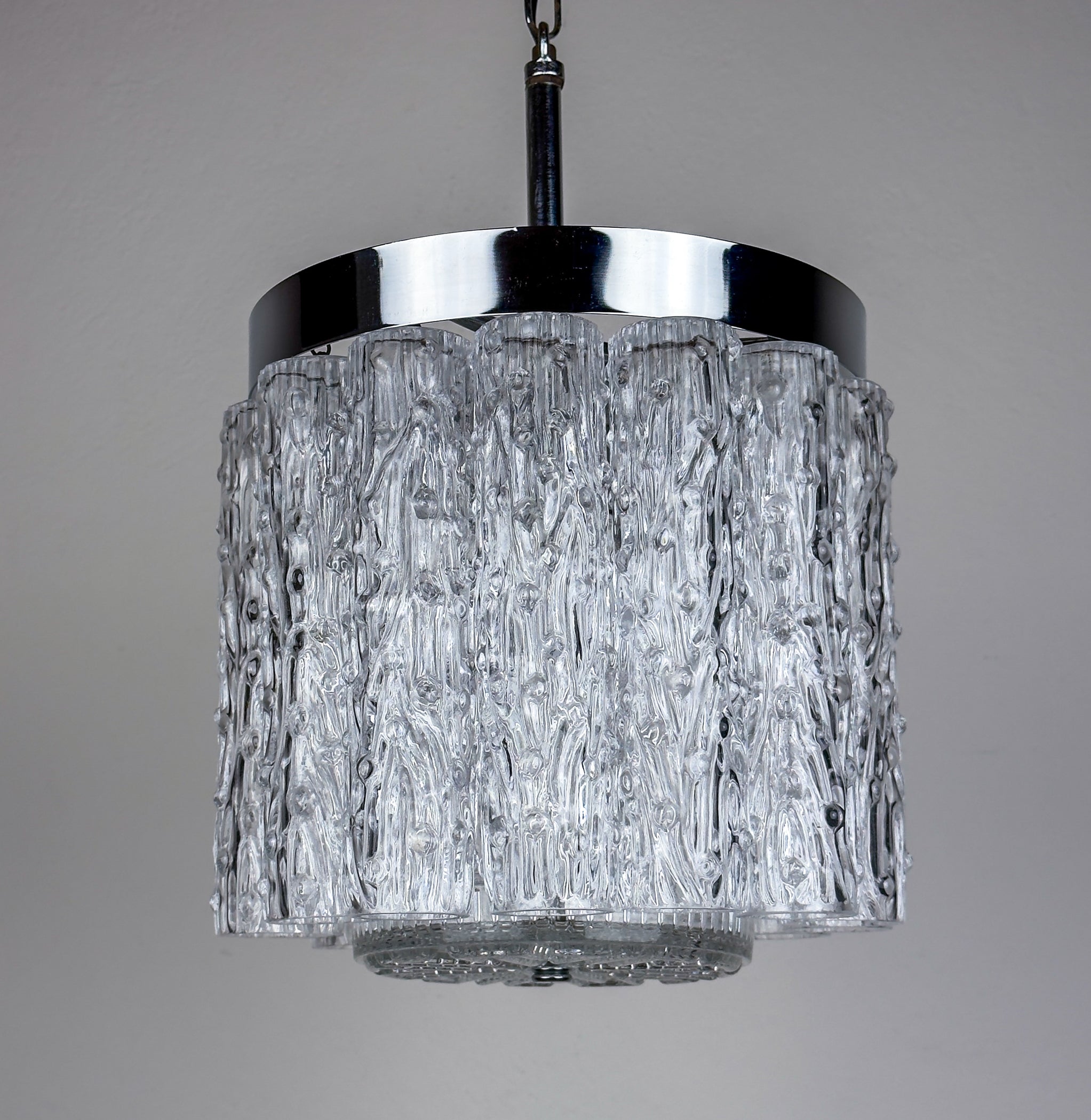 Vintage murano glass chandelier Tronchi by Toni Zuccheri for Venini, Italy 1960s