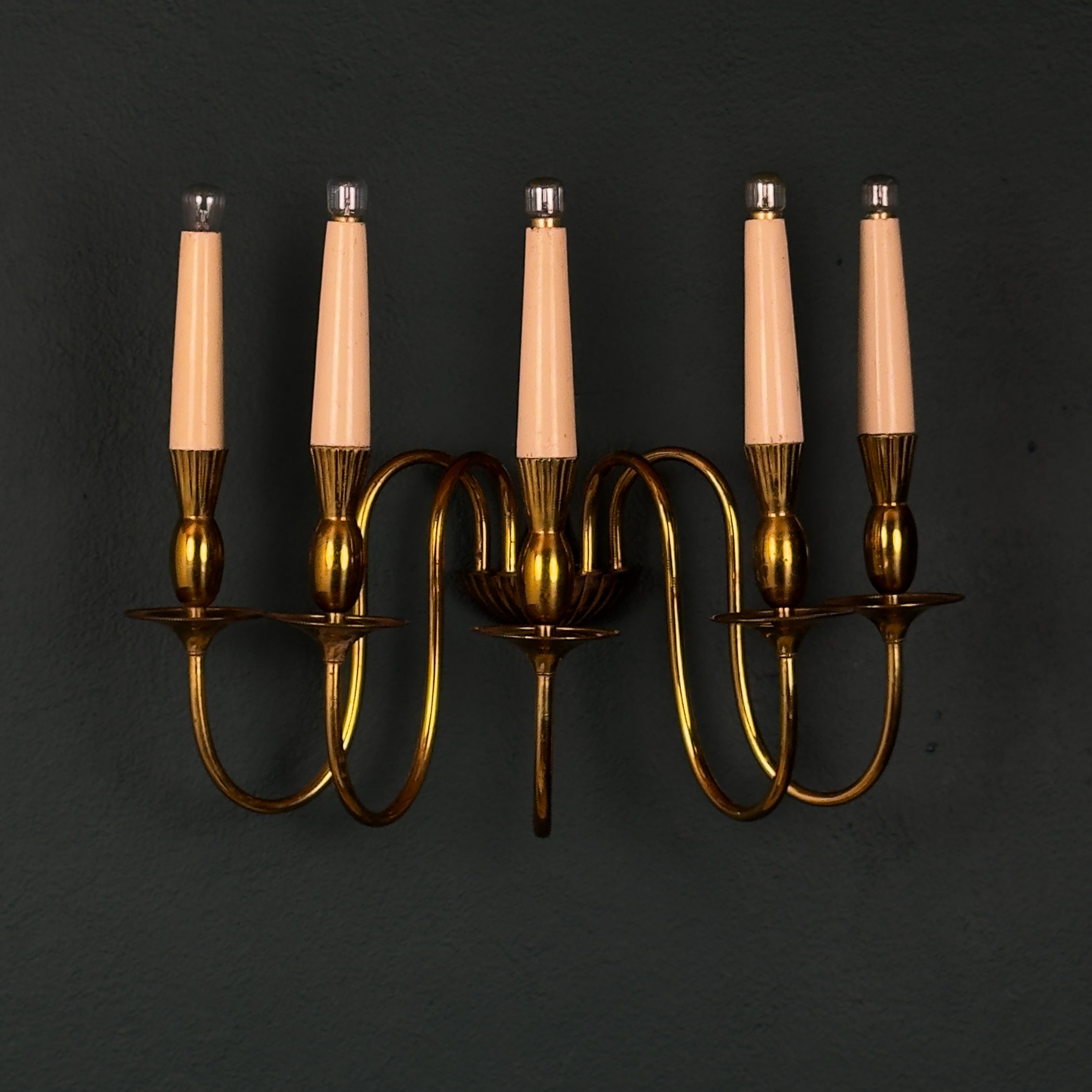 Vintage brass wall lamp by Stilnovo, Italy, 1950s