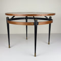 Vintage Italian Metal & Teak Wood Coffee Table by Silvio Cavatorta, 1950s