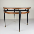 Vintage Italian Metal & Teak Wood Coffee Table by Silvio Cavatorta, 1950s