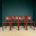 Mid-century Sistina Saddle dining chairs by Tito Agnoli for Matteo Grassi, Italy 1980s, Set of 4