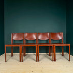 Mid-century Sistina Saddle dining chairs by Tito Agnoli for Matteo Grassi, Italy 1980s, Set of 4