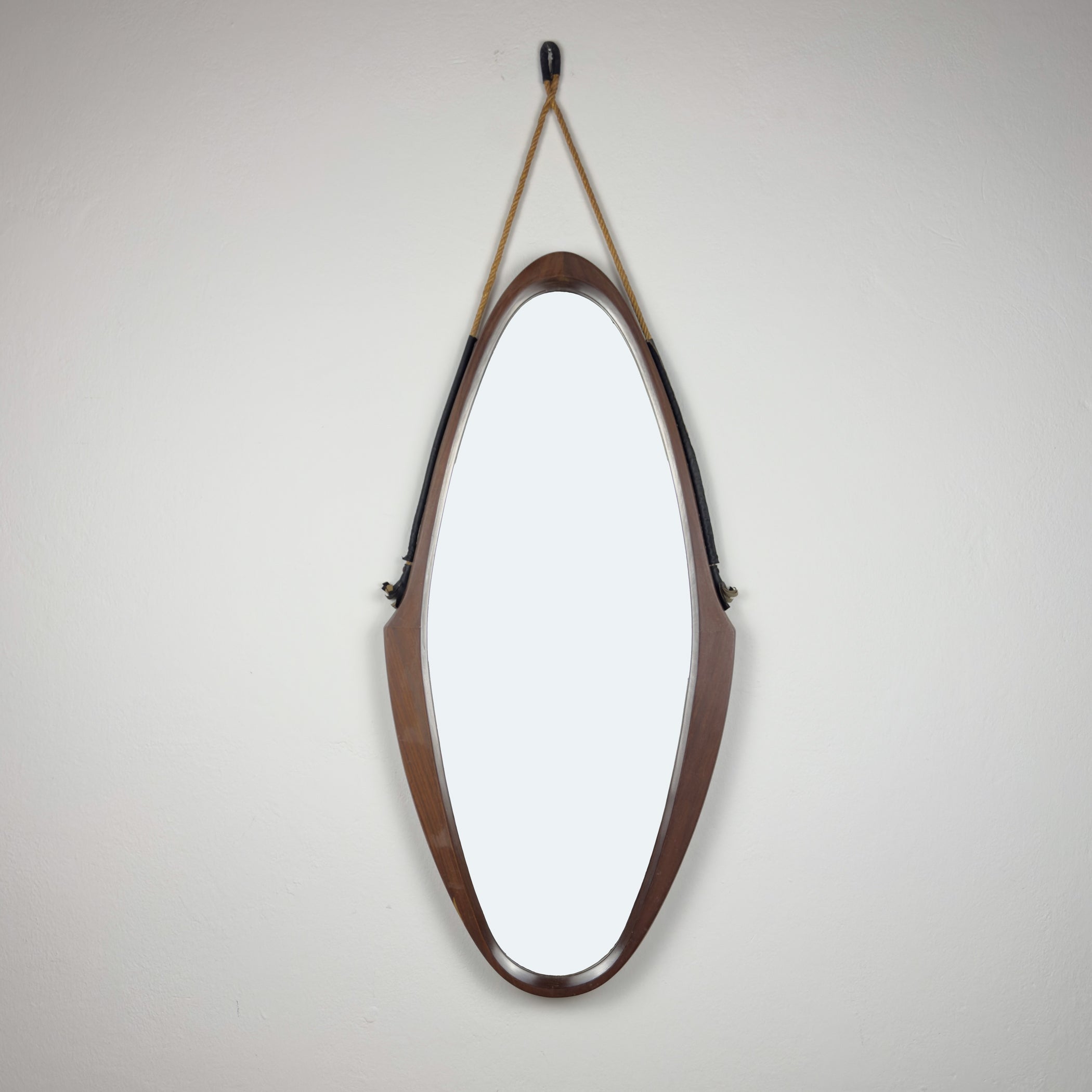 Mid-century Wall Mirror with Teak, Italy 1960s