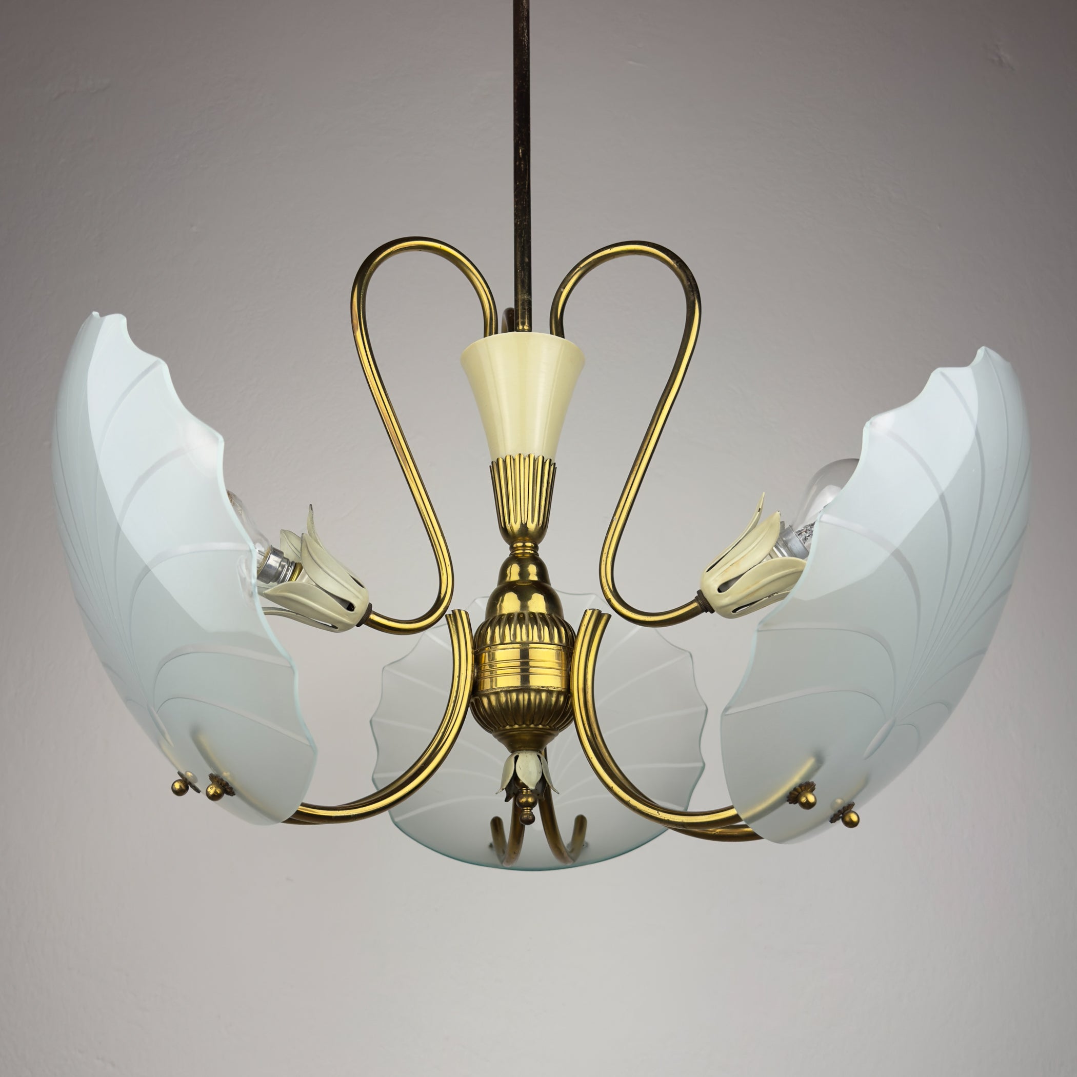 Antique chandelier, in style of Pietro Chiesa For Fontana Arte, Italy, 1930s