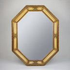 Vintage Large Wooden Wall Mirror, Italy 1930s