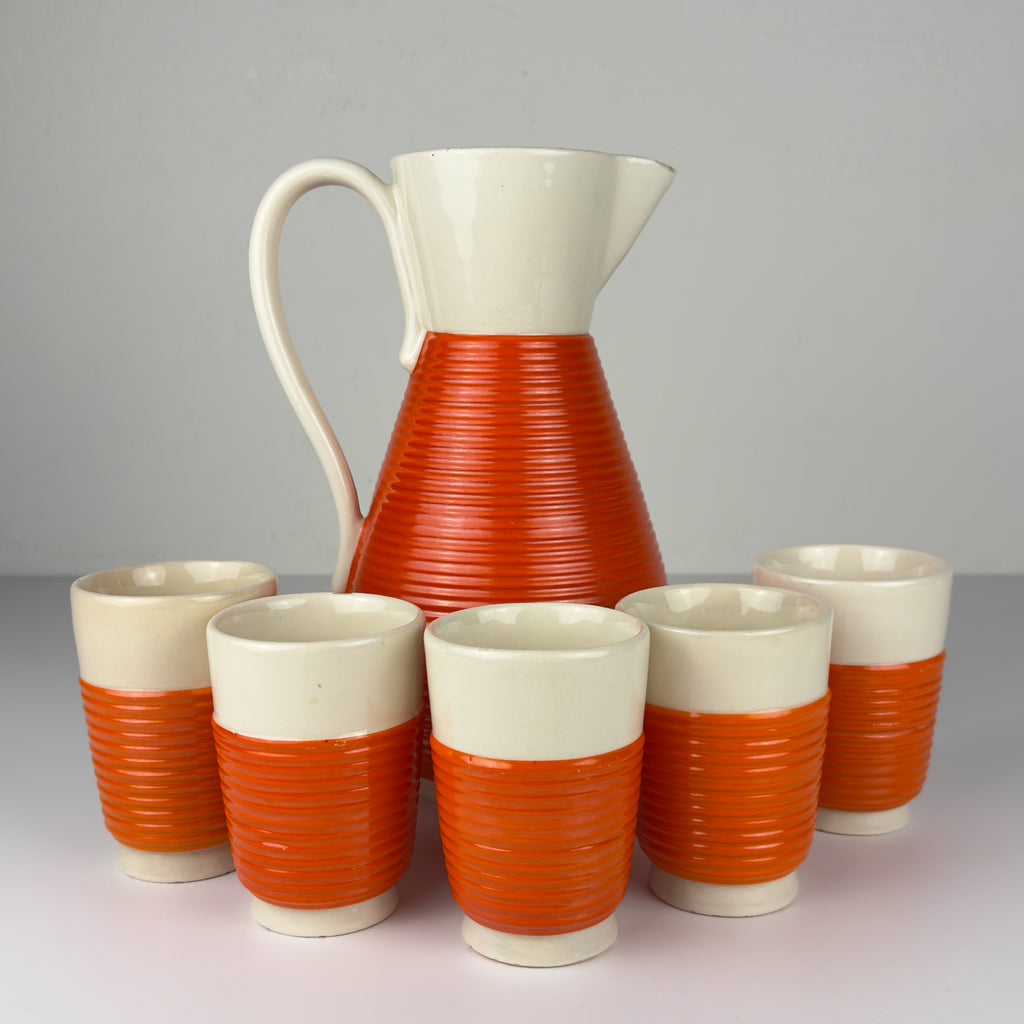 Vintage set of water from Ceramiche Rometti Umbertide, Italy 1930s
