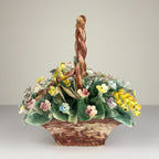 Vintage Capodimonte Ceramic Flower Basket, Italy 1960s