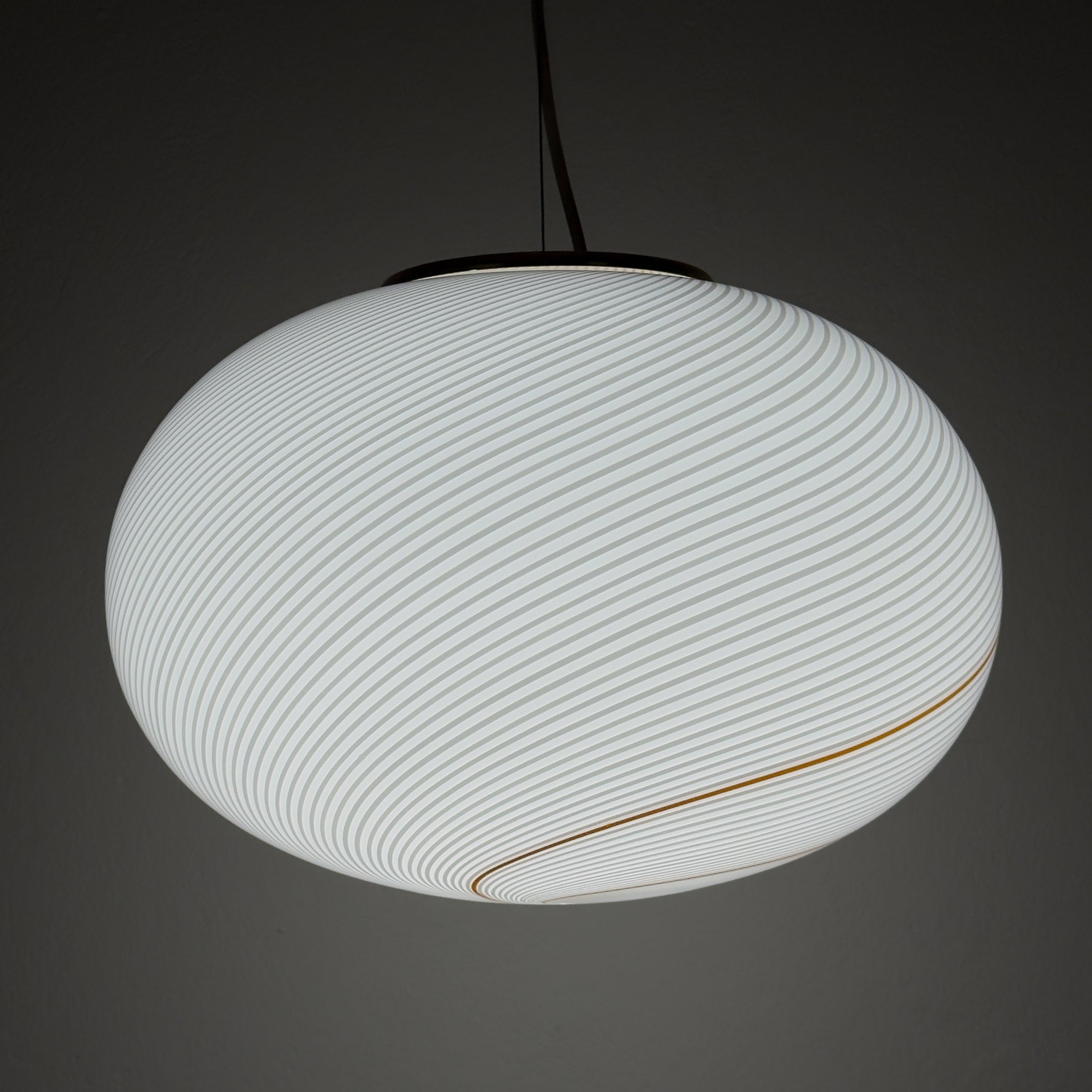 Classic swirl murano pendant lamp Vetri Murano, Italy 1970s