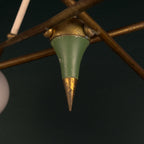 Mid-Century Stilnovo chandelier with Opaline Glass, Italy 1960s