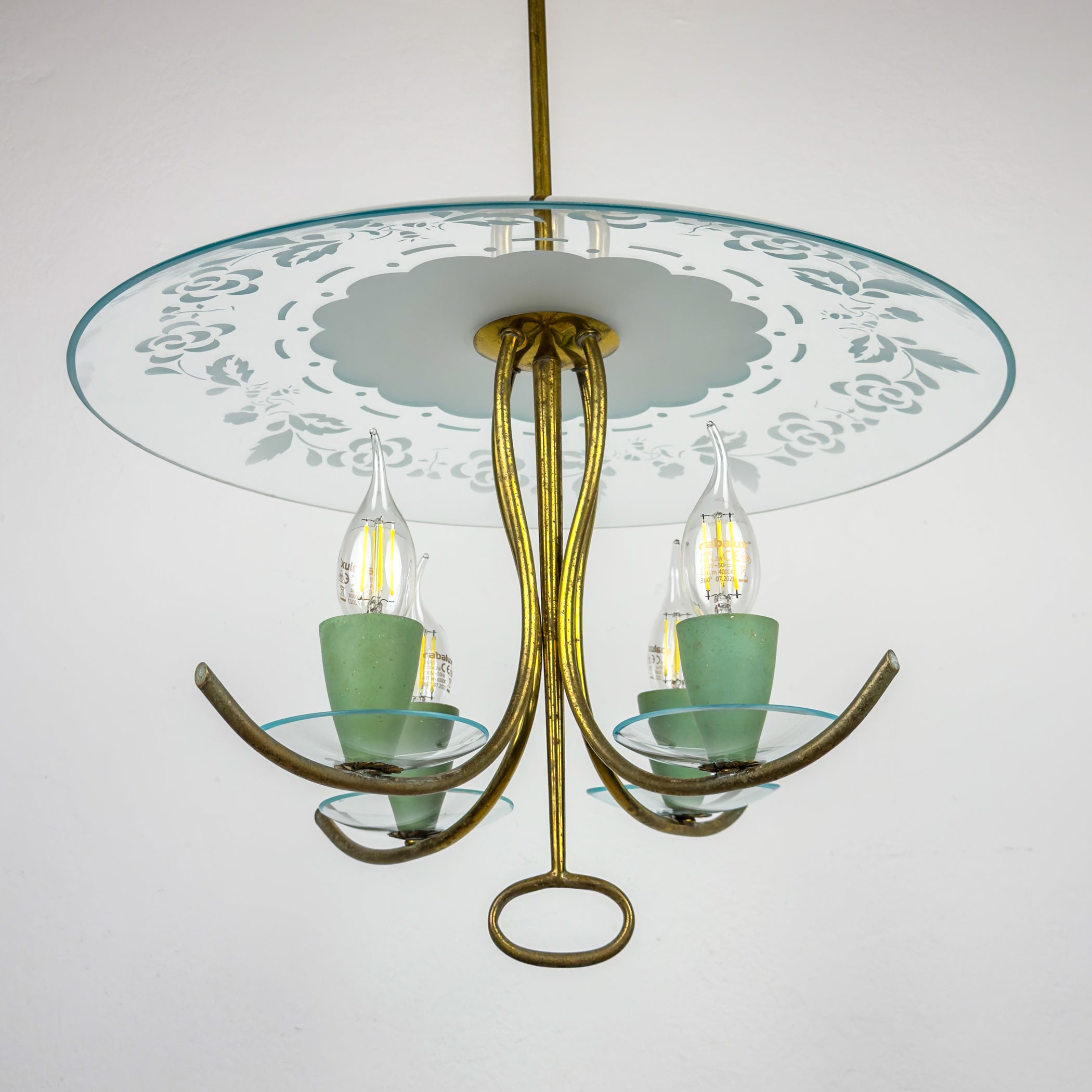 Vintage chandelier by Pietro Chiesa for Fontana Arte, Italy 1930s