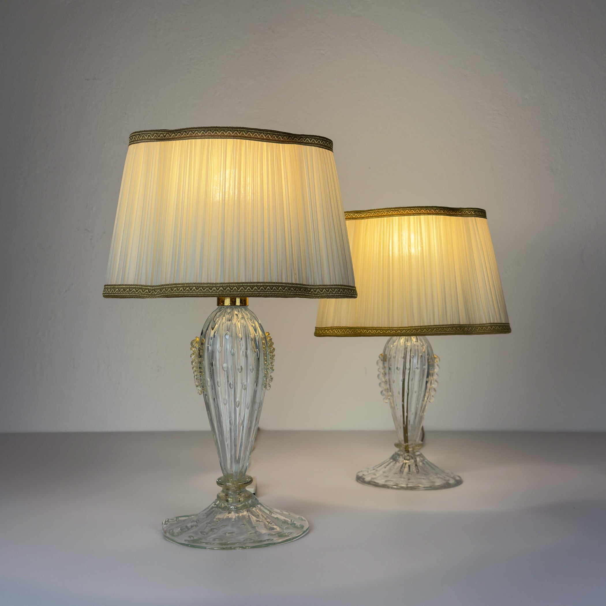 Original Murano glass table lamp by Barovier and Toso, Italy 1980s