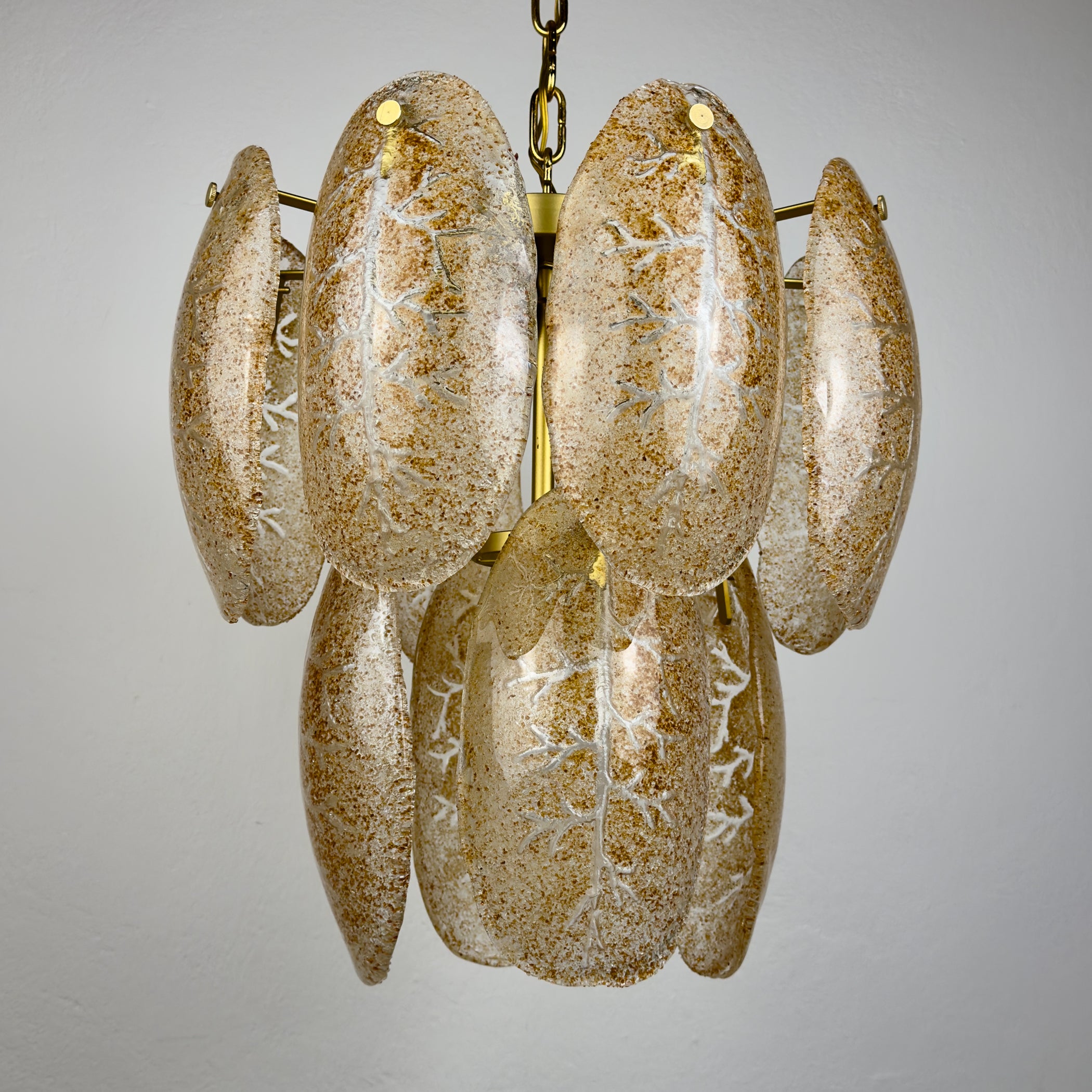 Original cascade murano glass chandelier, Italy 1980s