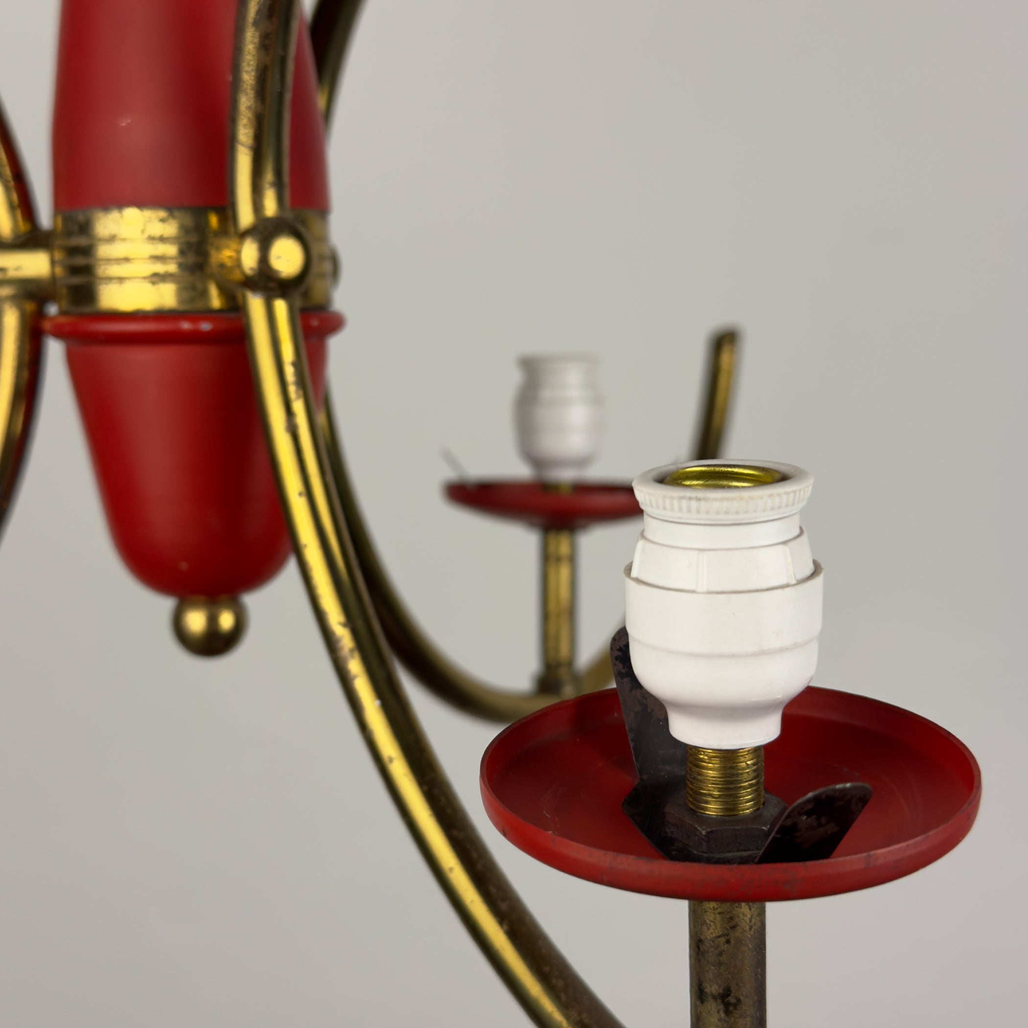 Mid-Century Stilnovo chandelier, Italy 1940-50s