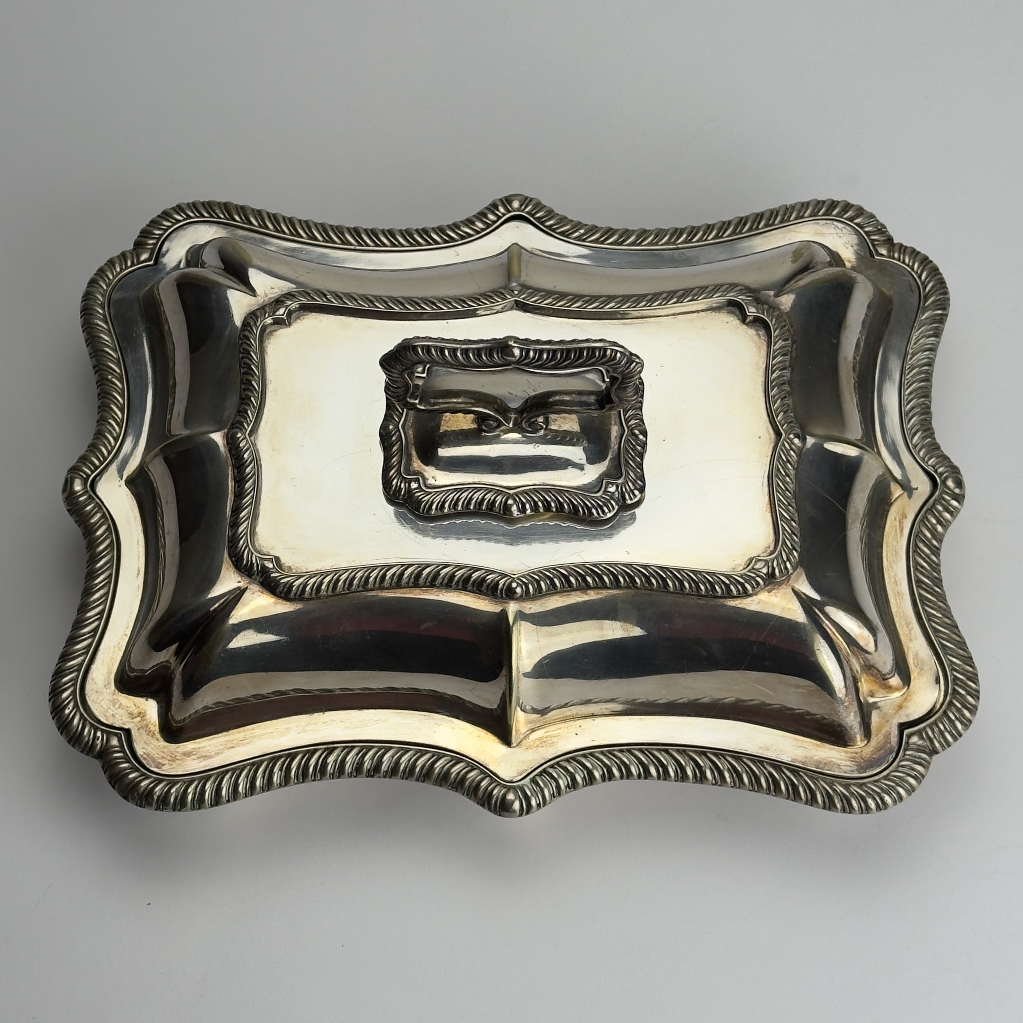 Antique Silver Plated Sheffield Serving Dish And Cover, England, early 20th century