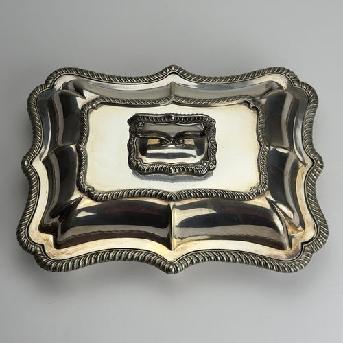 Antique Silver Plated Sheffield Serving Dish And Cover, England, early 20th century