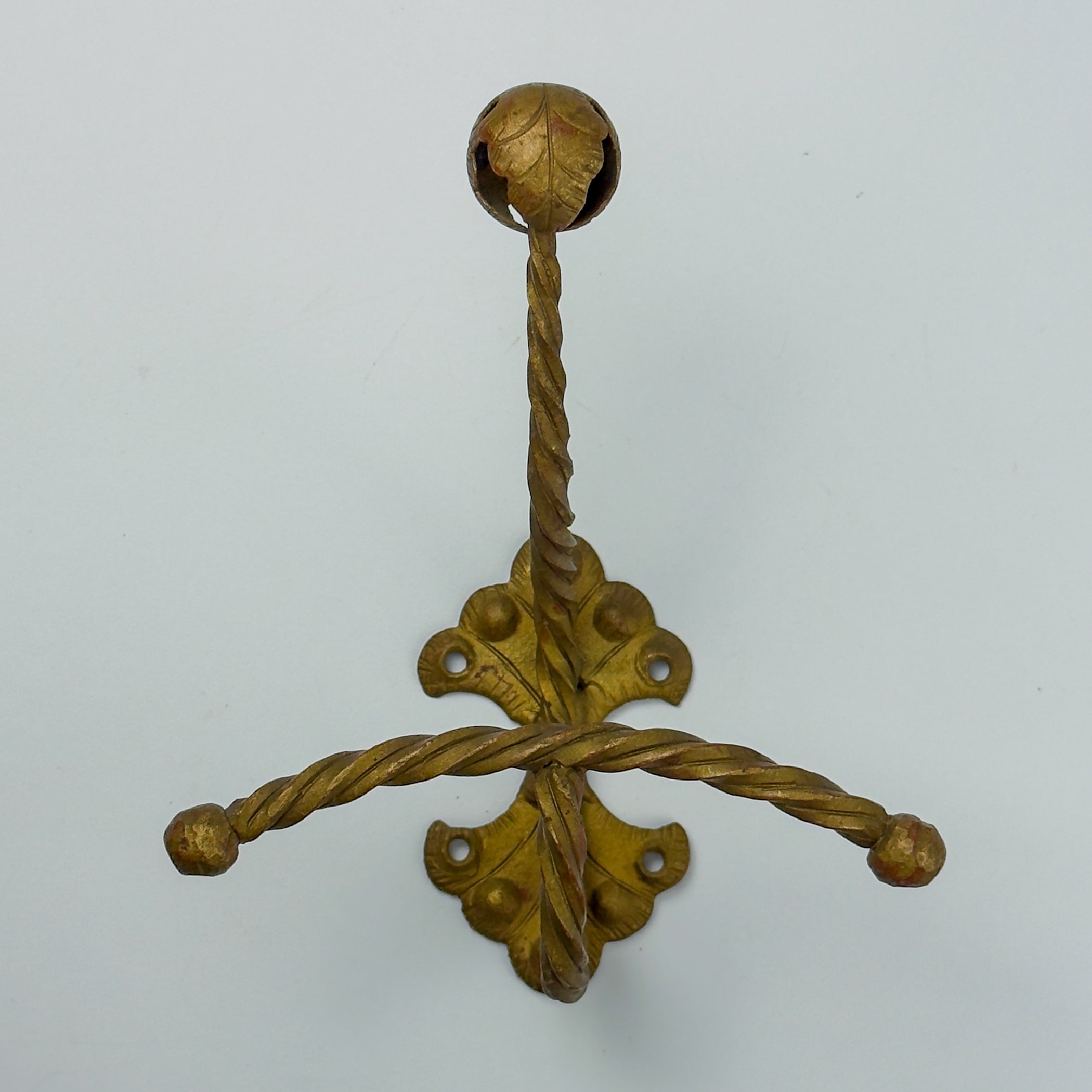 Antique bronze wall hook, Italy early 20th century