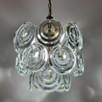 Vintage glass disc chandelier, Italy 1970s