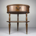 Vintage wooden nightstand Italy 1950s, mid-century wooden bedside table