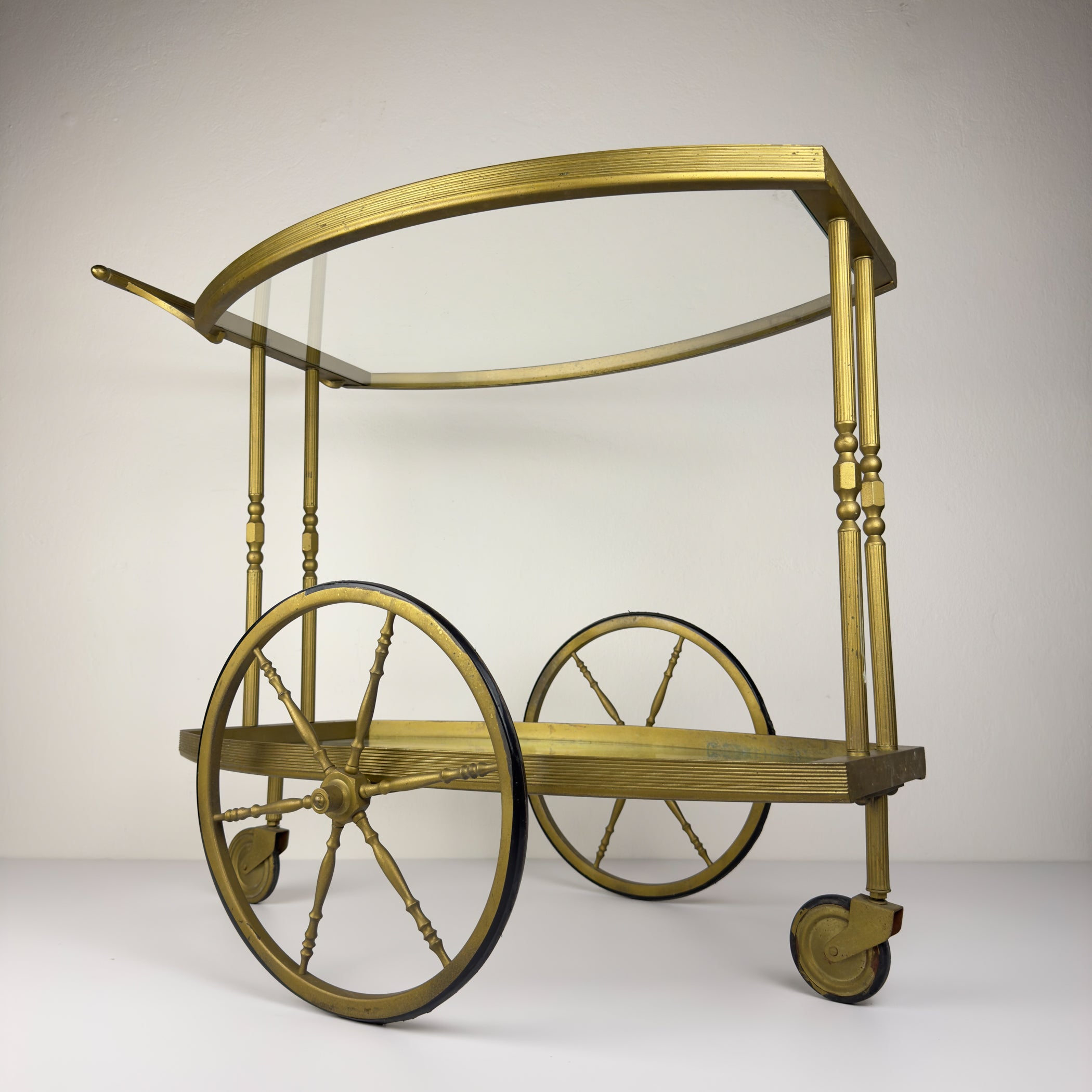 Vintage metal bar cart, Italy 1950s