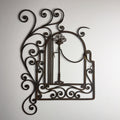 Antique wall decorative panel of wrought iron, Italy 1920s