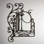 Antique wall decorative panel of wrought iron, Italy 1920s
