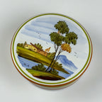 Vintage hand painted round trinket box by manufacture Di Stefano, Italy, late 20th Century