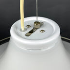 Murano glass white pendant lamp Italy 1970s Mid-century lighting XL ceiling lamp