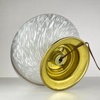 Vintage Murano Glass Night Lamp: Swirl Sphere Table Lamp, Italy 1980s