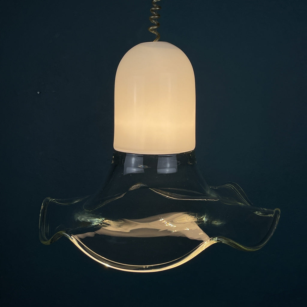 Murano Glass Pendant Lamp: Mid-Century Italian Lighting, 1970s