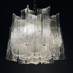 Mid-century murano glass chandelier Eliche by Venini Italy 1960s