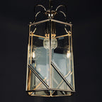 Vintage pendant lamp Italy '60s Brass Polished Glass Retro lighting Mid-century italian modern