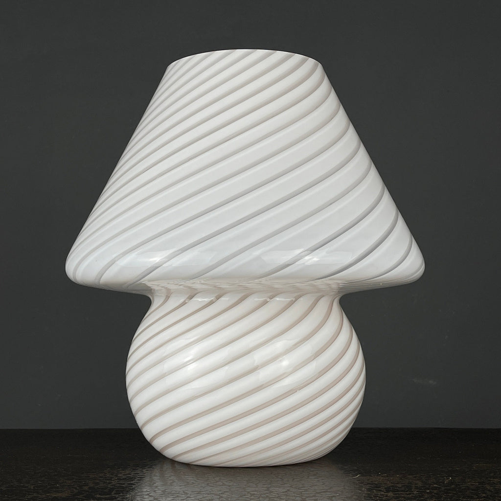 Vintage Swirl Murano Glass Table Lamp Mushroom, Italy 1970s