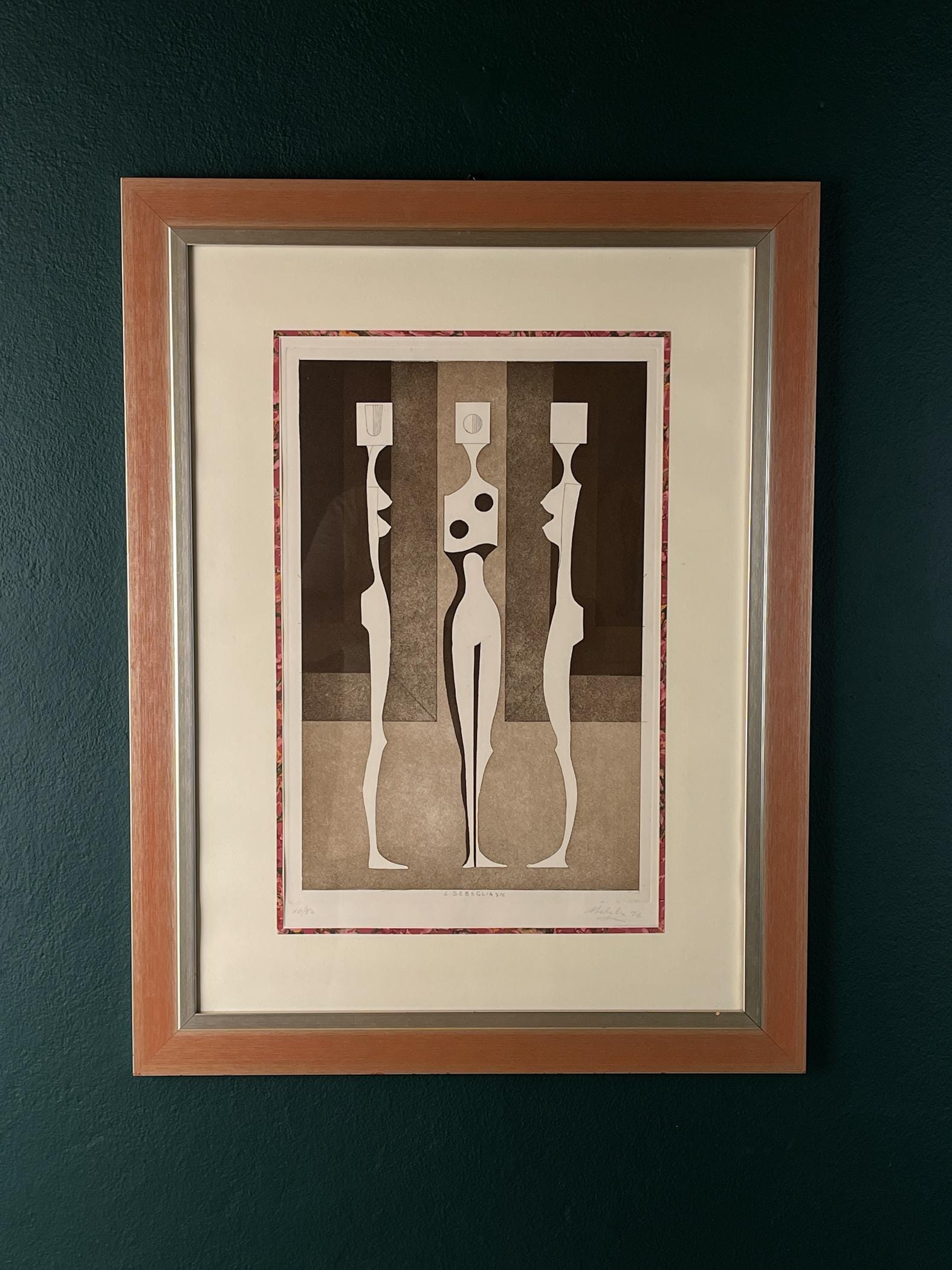 Limited edition lithograph 10/50 by Luciano Sebeglia, Italy, 1976, Vintage home decor