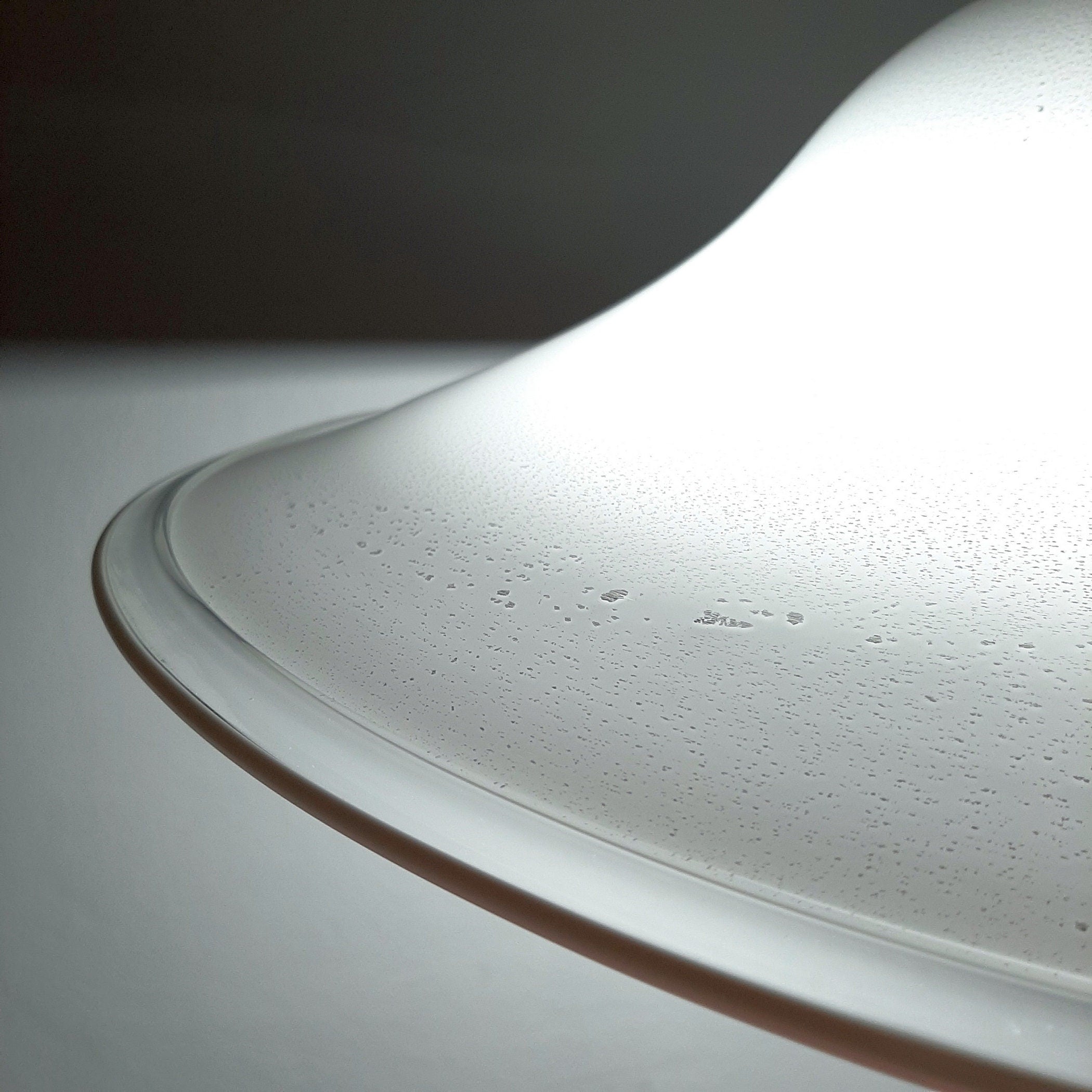XL Mid-century white murano glass pendant lamp Italy 1970s Retro lighting Space age