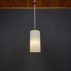 Mid-century opalin glass pendant lamp Italy 1960s Set of 2 Industrial italian lighting