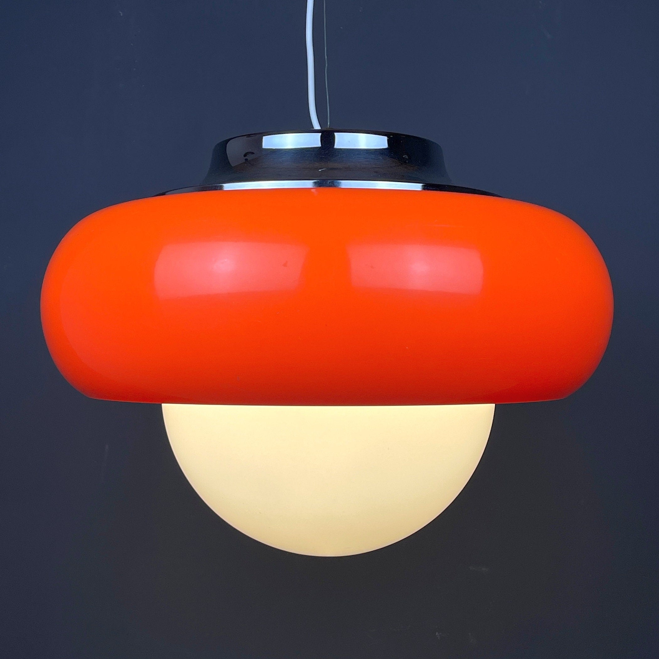 Vintage Mid-Century Pendant Lamp by Meblo for Guzzini Yugoslavia 1970s - Guzzini Collection