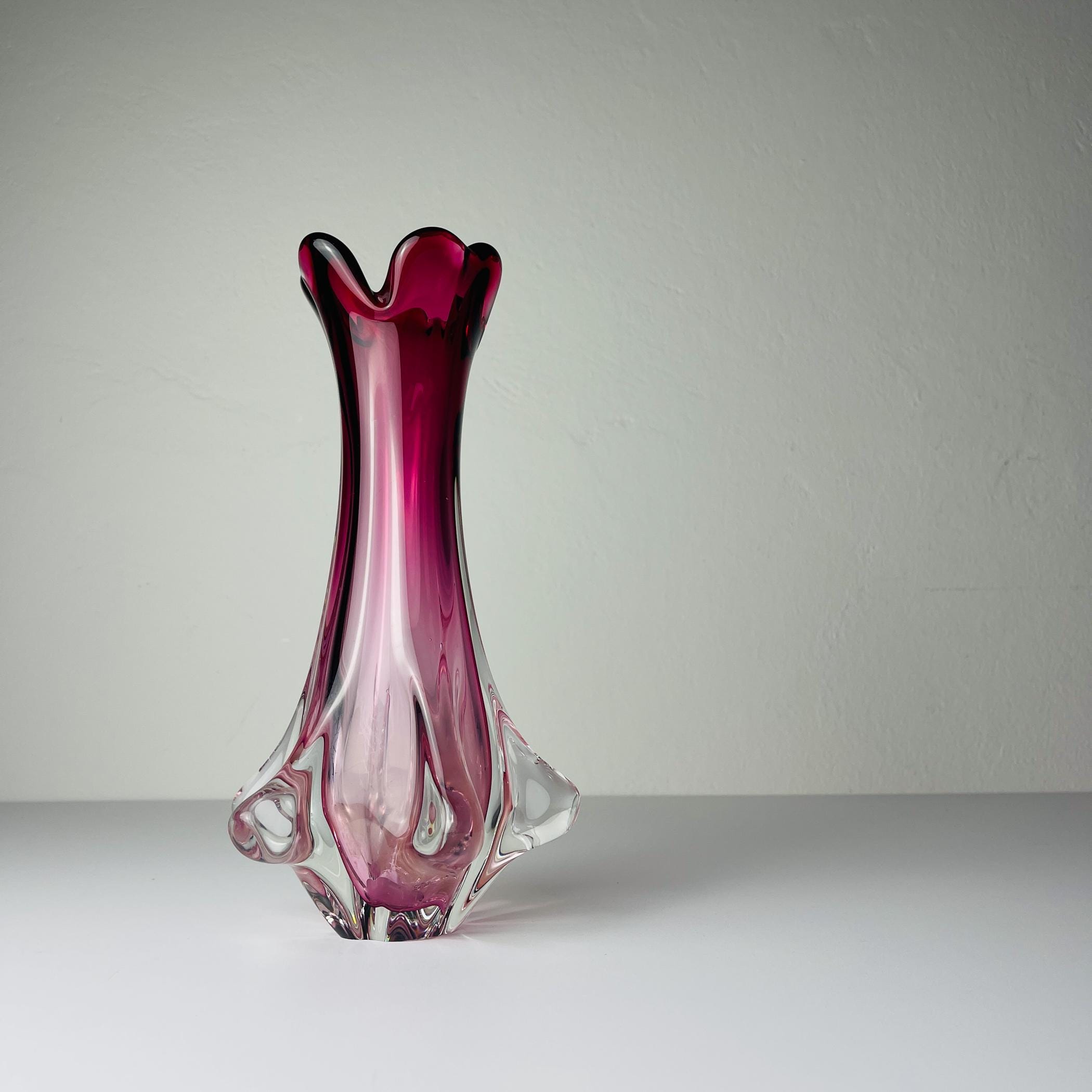 Vintage Murano vase Chambord by Fratelli Toso, Italy 1960s