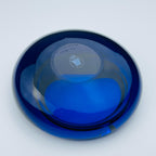 Original blue glass ashtray by Per Lütken for Holmegaard, Denmark, 1962