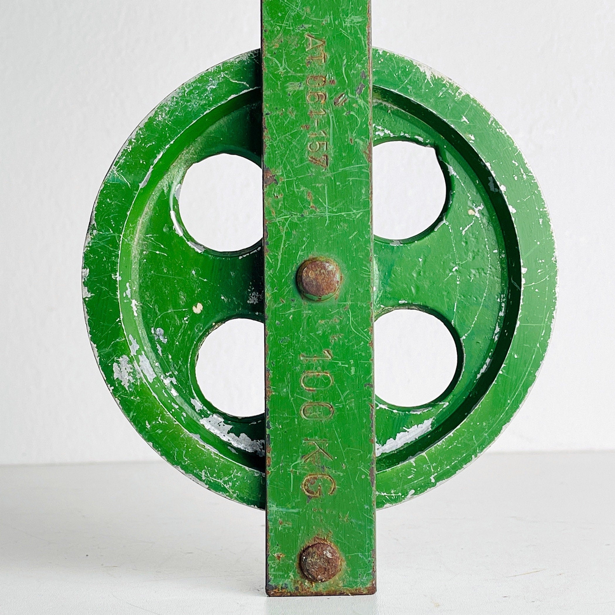 Vintage pulley Yugoslavia 1970s Industrial Home Decor Retro Loft Steel Rope Pulley