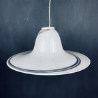 Vintage swirl murano glass pendant lamp Italy 1970s Mid-century light space age