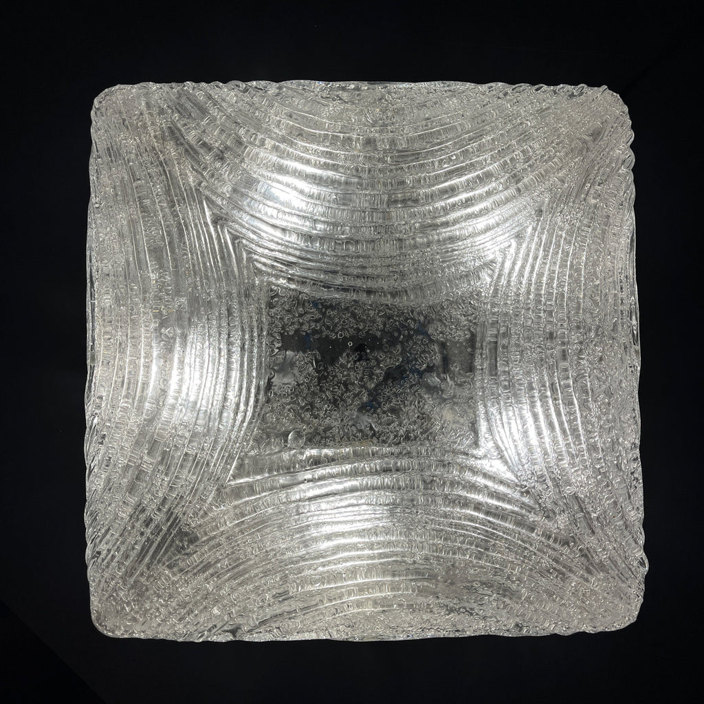 Vintage ice murano glass ceiling lamp by J.T.Kalmar, Austria, 1960s