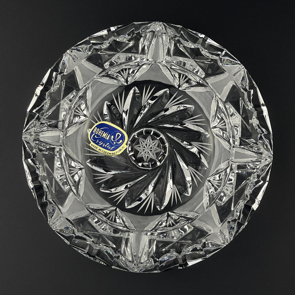 Retro Bohemian glass ashtray by Bohemia Crystal, Czech Republic, 1990s, Vintage home decor
