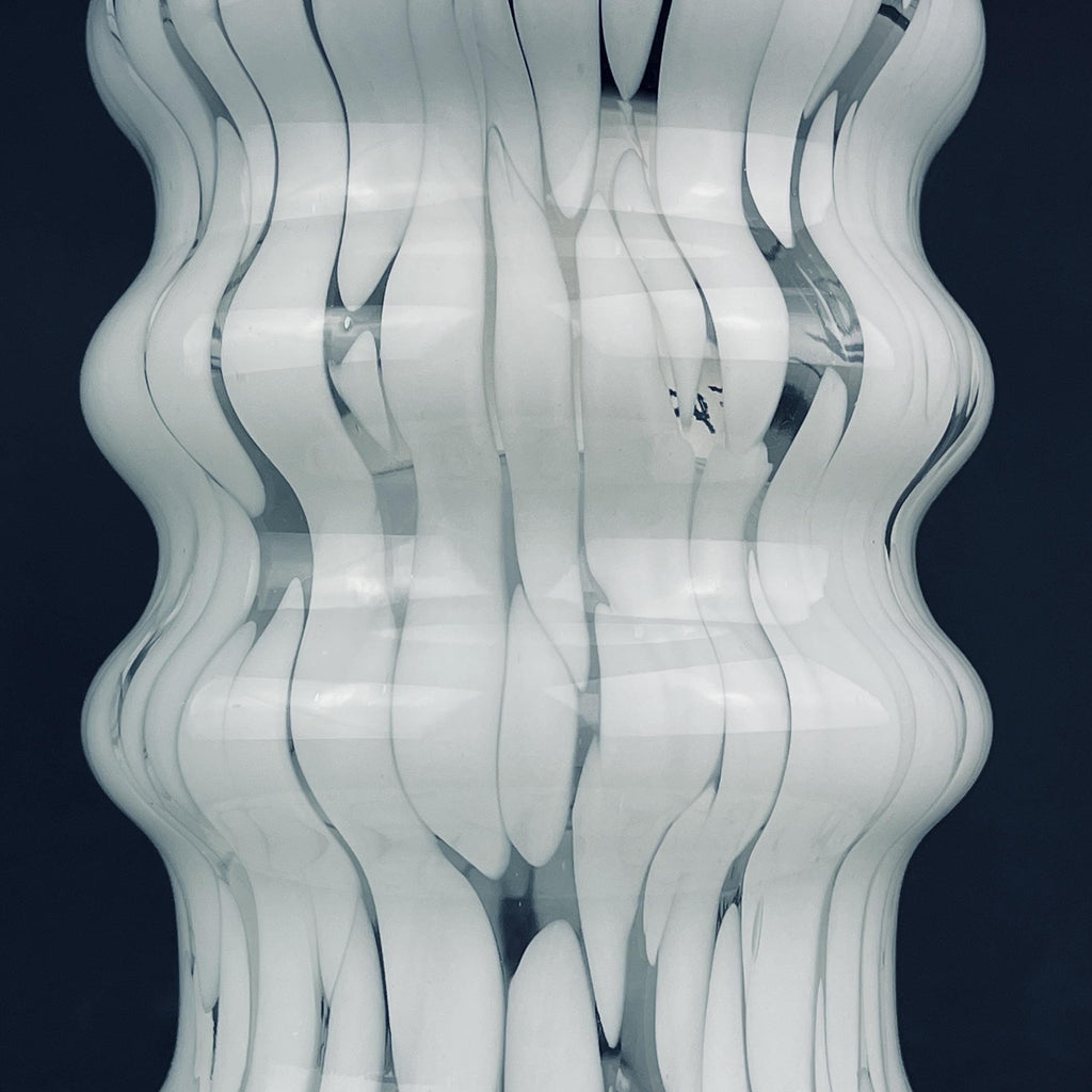 White murano pendant lamp by Carlo Nason for Mazzega, Italy 1960s