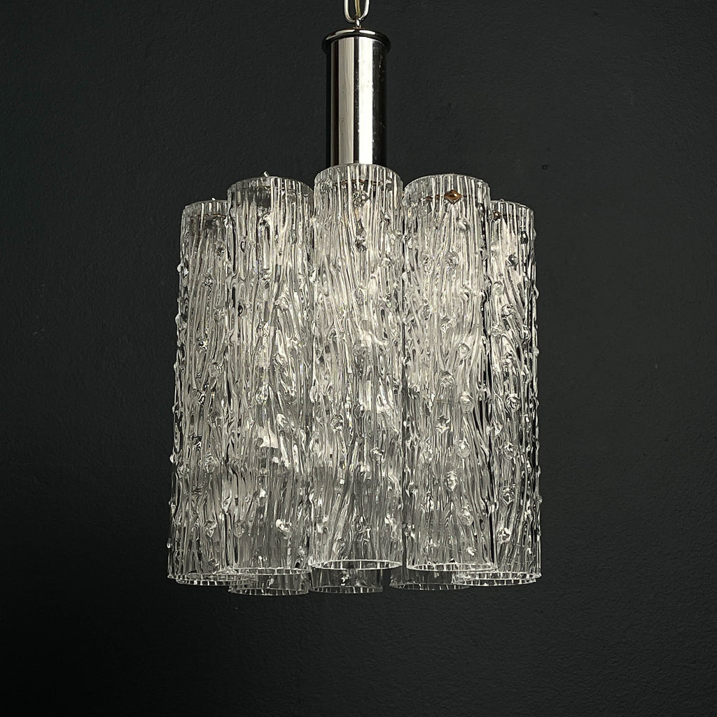 Mid-century murano glass chandelier Tronchi by Toni Zuccheri for Venini Italy 1960s