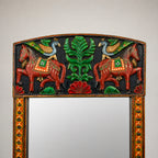 Vintage wooden wall mirror, India mid-20th century