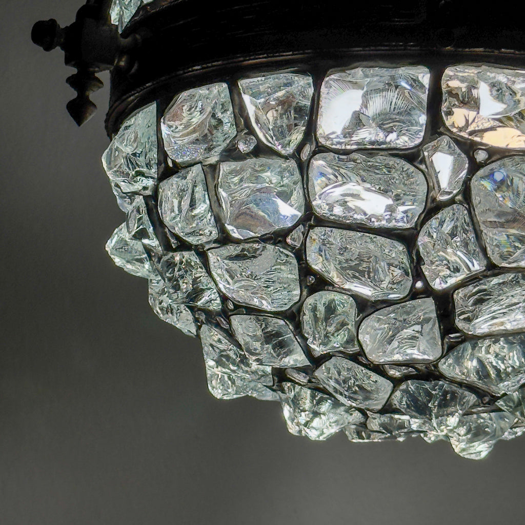 Antique chandelier on chains in Art Nouveau style, Austria, early 20th century