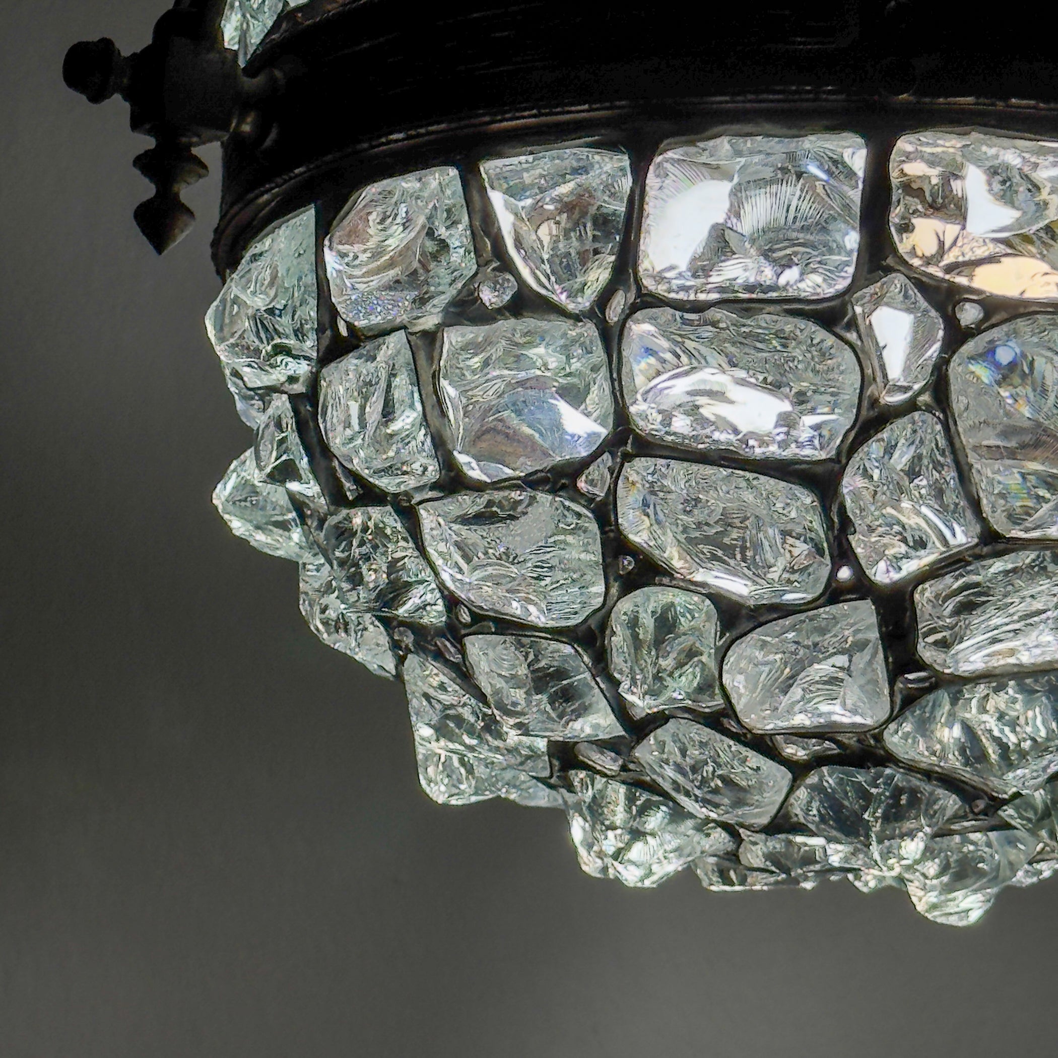 Antique chandelier on chains in Art Nouveau style, Austria, early 20th century